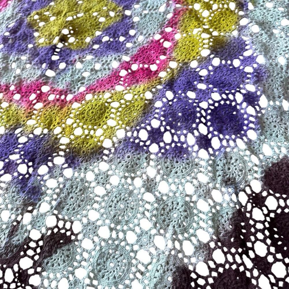 Upcycled Tie Dye Vintage Crochet Cotton Lace - Picture 3 of 6